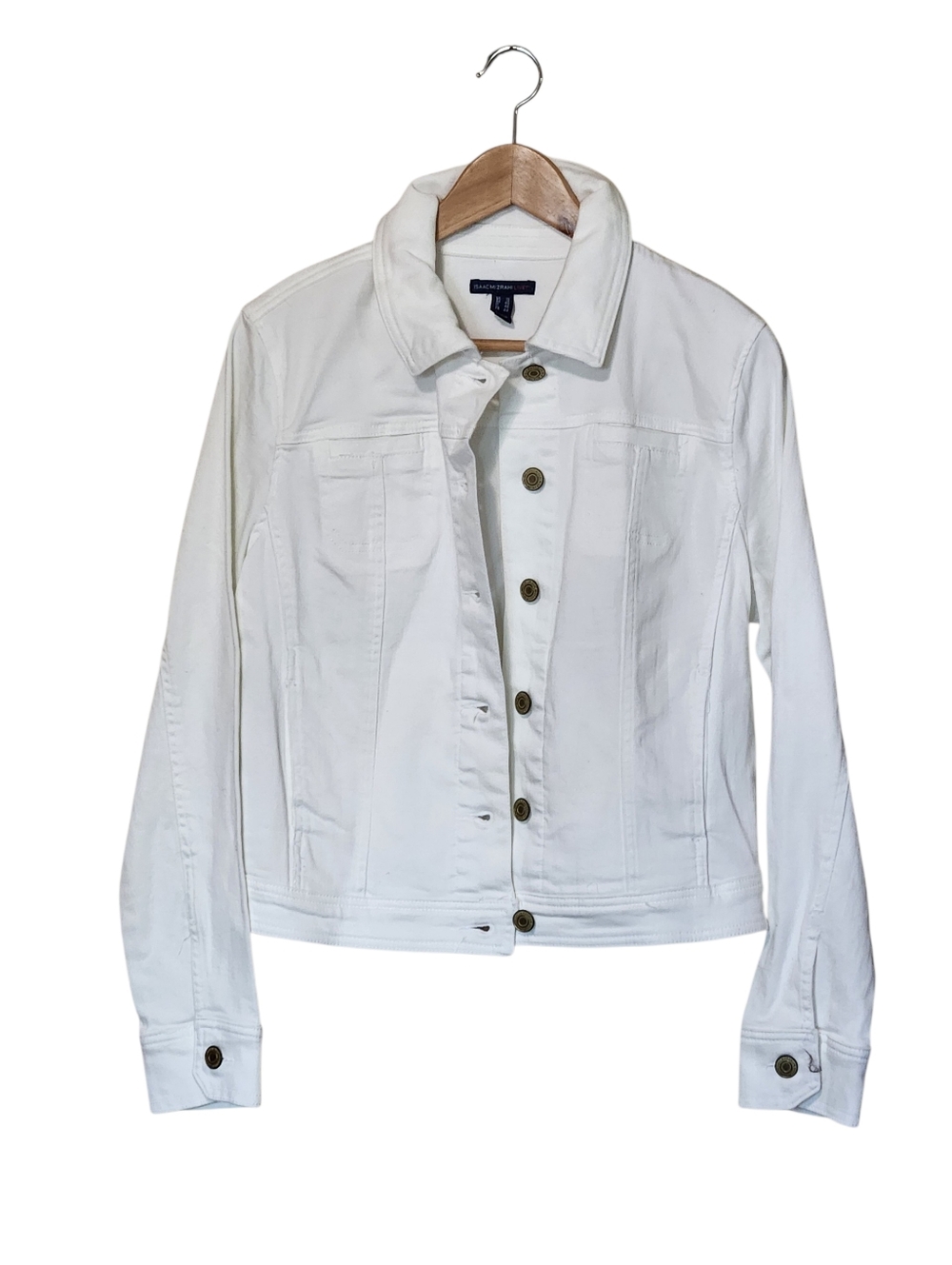 Isaac Mizrahi LIVE! White Stretch Cropped Jean Jacket Size 10